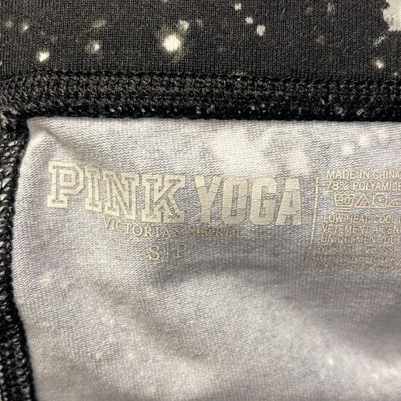 PINK yoga woman black and white splattered leggings - Picture 7 of 8